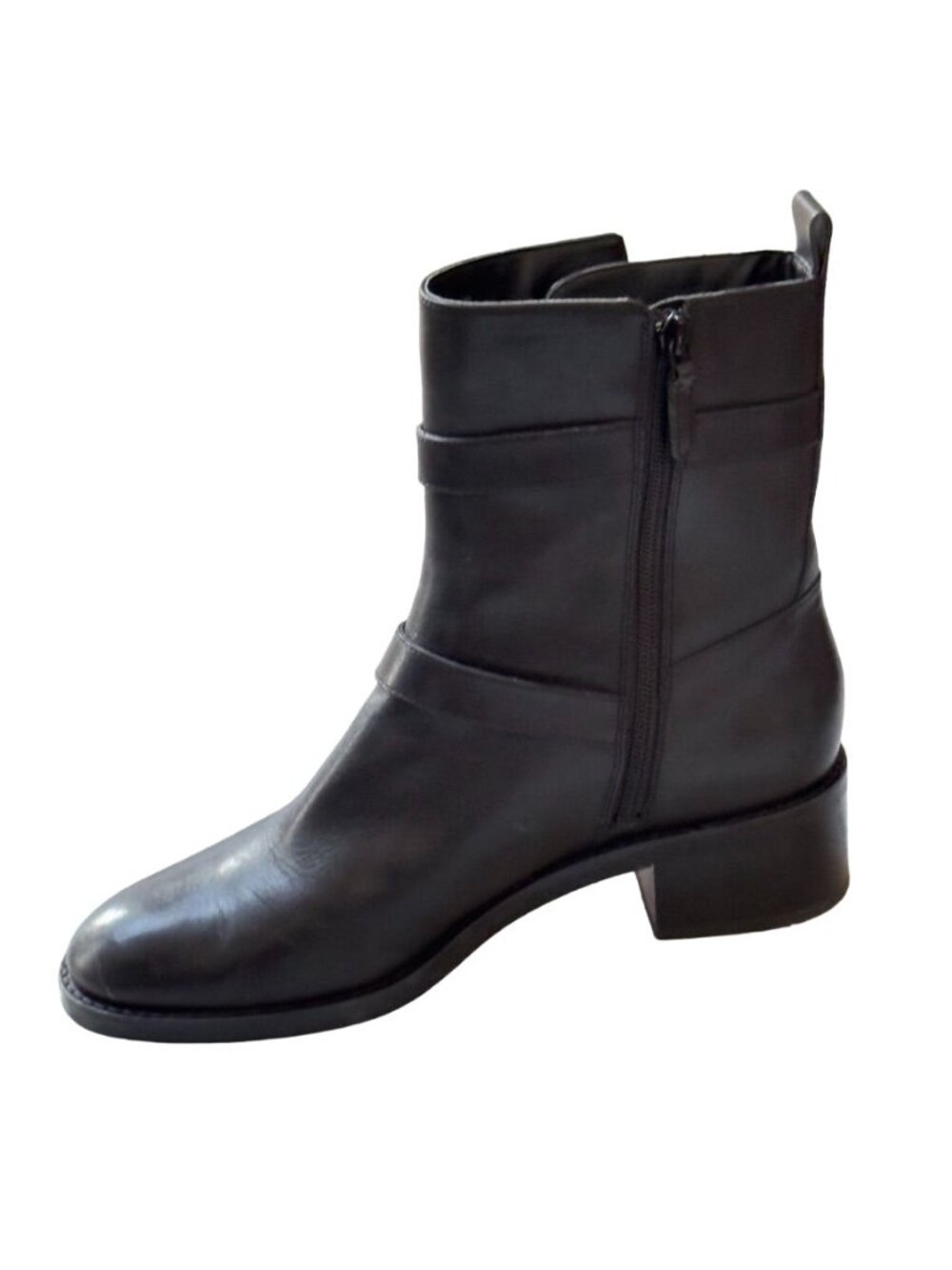COLE HAAN Women's Leather Ankle Boots Black Side Buckles Size 8.5 - Picture 8 of 12